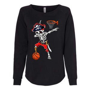 Dabbing Skeleton Pirate And Basketball Ball Halloween Costume Cute Gift Womens California Wash Sweatshirt