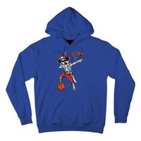 Dabbing Skeleton Pirate And Basketball Ball Halloween Costume Cute Gift Hoodie