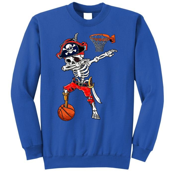 Dabbing Skeleton Pirate And Basketball Ball Halloween Costume Cute Gift Sweatshirt