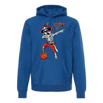 Dabbing Skeleton Pirate And Basketball Ball Halloween Costume Cute Gift Premium Hoodie