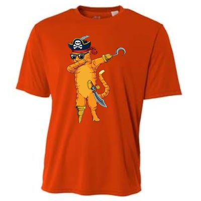 Dabbing Spooky Pirate Cat Halloween Costume Great Gift Cooling Performance Crew T-Shirt