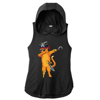 Dabbing Spooky Pirate Cat Halloween Costume Great Gift Ladies PosiCharge Tri-Blend Wicking Draft Hoodie Tank