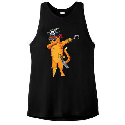 Dabbing Spooky Pirate Cat Halloween Costume Great Gift Ladies PosiCharge Tri-Blend Wicking Tank