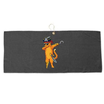 Dabbing Spooky Pirate Cat Halloween Costume Great Gift Large Microfiber Waffle Golf Towel