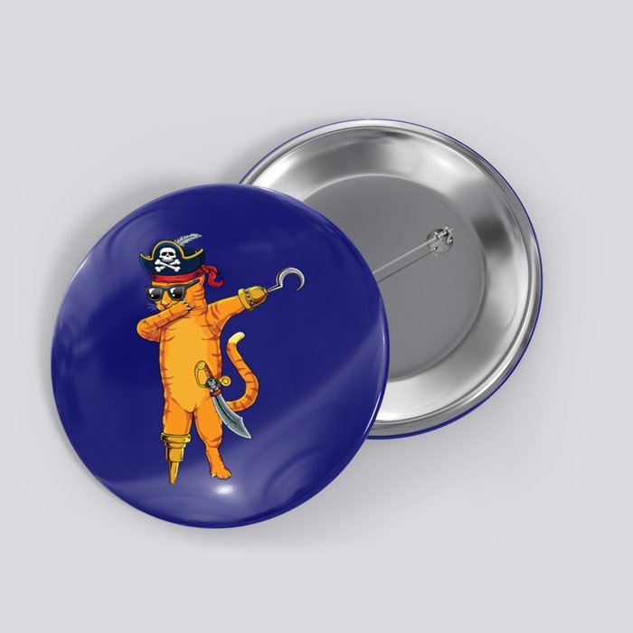 Dabbing Spooky Pirate Cat Halloween Costume Great Gift Button