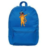 Dabbing Spooky Pirate Cat Halloween Costume Great Gift 16 in Basic Backpack