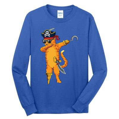 Dabbing Spooky Pirate Cat Halloween Costume Great Gift Tall Long Sleeve T-Shirt