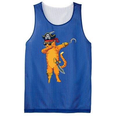 Dabbing Spooky Pirate Cat Halloween Costume Great Gift Mesh Reversible Basketball Jersey Tank