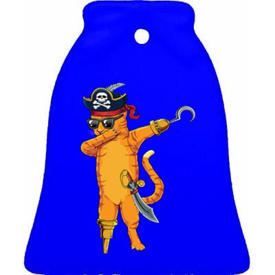 Dabbing Spooky Pirate Cat Halloween Costume Great Gift Ceramic Bell Ornament