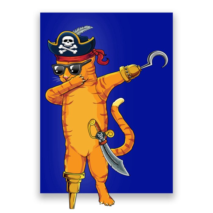 Dabbing Spooky Pirate Cat Halloween Costume Great Gift Poster