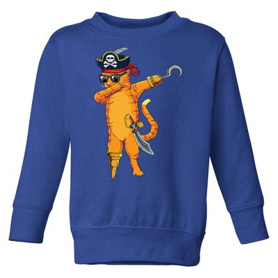 Dabbing Spooky Pirate Cat Halloween Costume Great Gift Toddler Sweatshirt