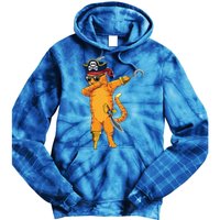 Dabbing Spooky Pirate Cat Halloween Costume Great Gift Tie Dye Hoodie