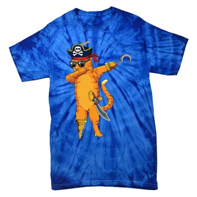 Dabbing Spooky Pirate Cat Halloween Costume Great Gift Tie-Dye T-Shirt