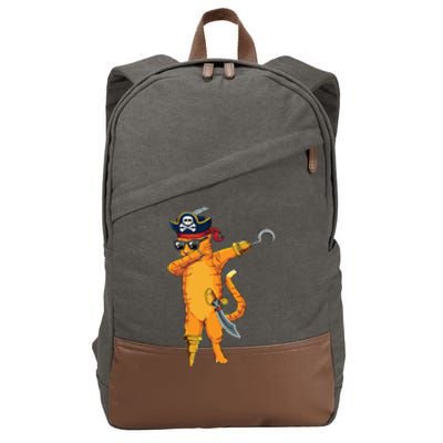 Dabbing Spooky Pirate Cat Halloween Costume Great Gift Cotton Canvas Backpack