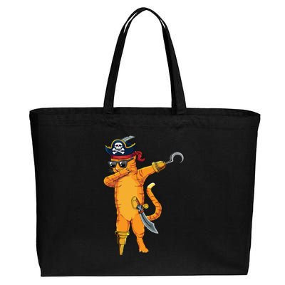 Dabbing Spooky Pirate Cat Halloween Costume Great Gift Cotton Canvas Jumbo Tote