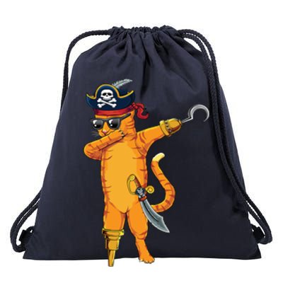 Dabbing Spooky Pirate Cat Halloween Costume Great Gift Drawstring Bag