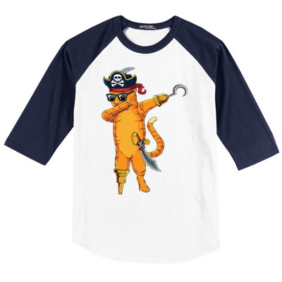 Dabbing Spooky Pirate Cat Halloween Costume Great Gift Baseball Sleeve Shirt