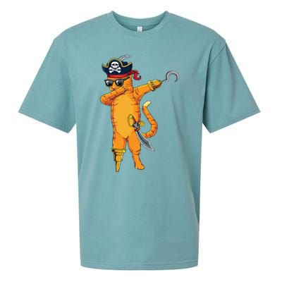 Dabbing Spooky Pirate Cat Halloween Costume Great Gift Sueded Cloud Jersey T-Shirt