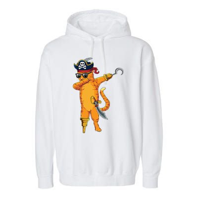 Dabbing Spooky Pirate Cat Halloween Costume Great Gift Garment-Dyed Fleece Hoodie