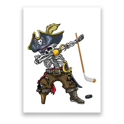 Dabbing Skeleton Pirate Hockey Lover Halloween Costume Poster