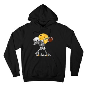 Dabbing Skeleton Playing Football Halloween Player Coach Hoodie