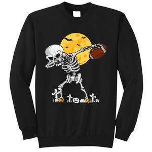 Dabbing Skeleton Playing Football Halloween Player Coach Sweatshirt