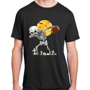 Dabbing Skeleton Playing Football Halloween Player Coach Adult ChromaSoft Performance T-Shirt