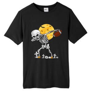 Dabbing Skeleton Playing Football Halloween Player Coach Tall Fusion ChromaSoft Performance T-Shirt