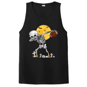 Dabbing Skeleton Playing Football Halloween Player Coach PosiCharge Competitor Tank