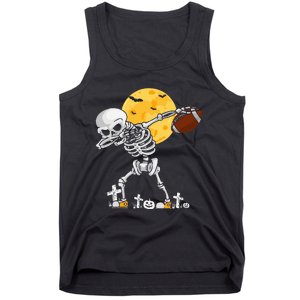 Dabbing Skeleton Playing Football Halloween Player Coach Tank Top