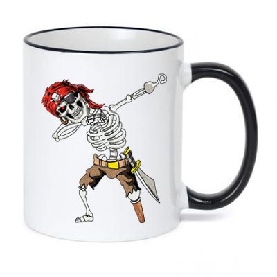 Dabbing Skeleton Pirate Halloween Kids Jolly Roger Pirate 11oz Black Color Changing Mug