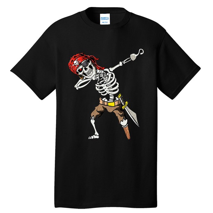 Dabbing Skeleton Pirate Halloween Kids Jolly Roger Pirate Tall T-Shirt