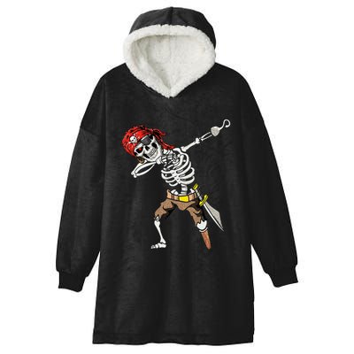 Dabbing Skeleton Pirate Halloween Kids Jolly Roger Pirate Hooded Wearable Blanket