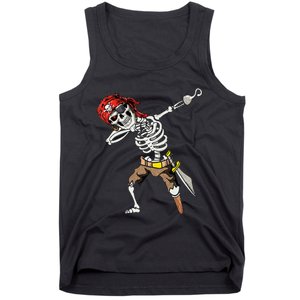 Dabbing Skeleton Pirate Halloween Kids Jolly Roger Pirate Tank Top