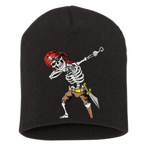 Dabbing Skeleton Pirate Halloween Kids Jolly Roger Pirate Short Acrylic Beanie