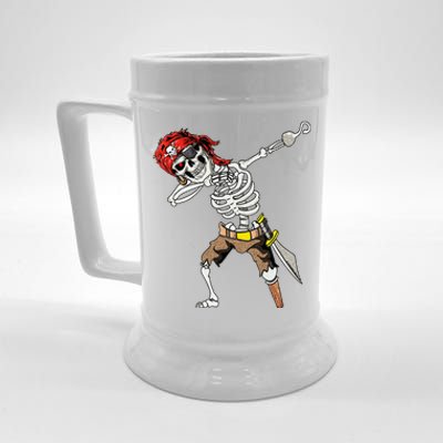 Dabbing Skeleton Pirate Halloween Kids Jolly Roger Pirate Beer Stein