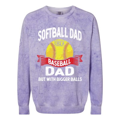 Dad Softball Player Gift Colorblast Crewneck Sweatshirt