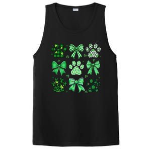 Dog St Patricks Day Coquette Dog Cat Paw Shamrock Leopard PosiCharge Competitor Tank