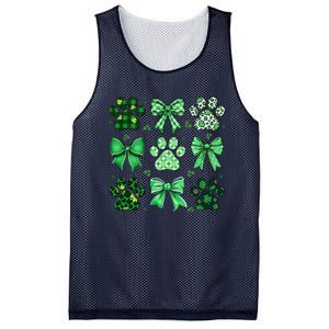 Dog St Patricks Day Coquette Dog Cat Paw Shamrock Leopard Mesh Reversible Basketball Jersey Tank