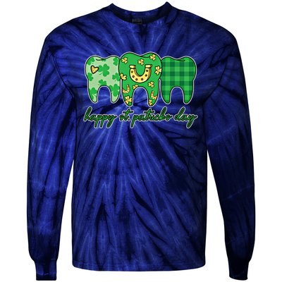 Dental St PatrickS Day Dentist Great Gift Tie-Dye Long Sleeve Shirt