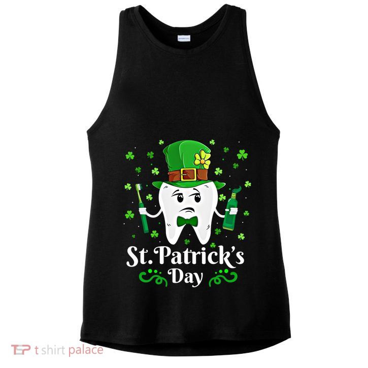 Dentist St PatrickS Day Funny Leprechaun Tooth Dental Gift Ladies PosiCharge Tri-Blend Wicking Tank