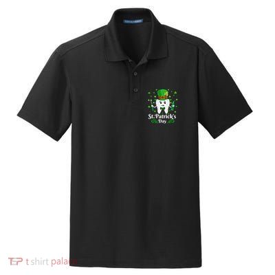 Dentist St PatrickS Day Funny Leprechaun Tooth Dental Gift Dry Zone Grid Polo