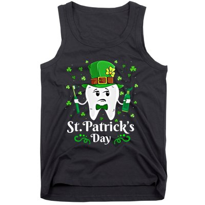 Dentist St PatrickS Day Funny Leprechaun Tooth Dental Gift Tank Top