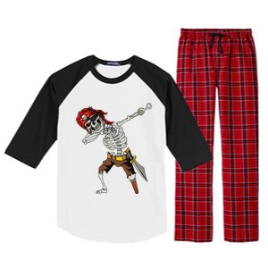 Dabbing Skeleton Pirate Halloween Jolly Roger Pirate Raglan Sleeve Pajama Set