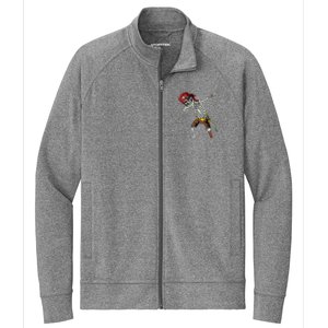 Dabbing Skeleton Pirate Halloween Jolly Roger Pirate Stretch Full-Zip Cadet Jacket