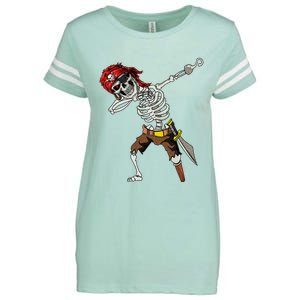 Dabbing Skeleton Pirate Halloween Jolly Roger Pirate Enza Ladies Jersey Football T-Shirt