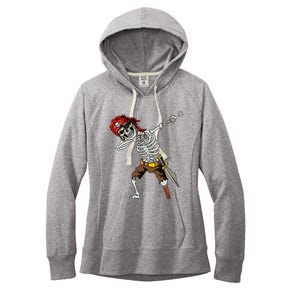 Dabbing Skeleton Pirate Halloween Jolly Roger Pirate Women's Fleece Hoodie