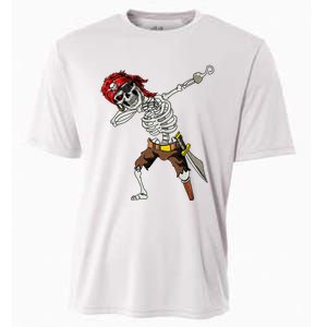 Dabbing Skeleton Pirate Halloween Jolly Roger Pirate Cooling Performance Crew T-Shirt