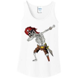 Dabbing Skeleton Pirate Halloween Jolly Roger Pirate Ladies Essential Tank