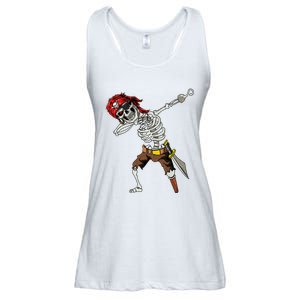 Dabbing Skeleton Pirate Halloween Jolly Roger Pirate Ladies Essential Flowy Tank